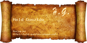 Held Gusztáv névjegykártya